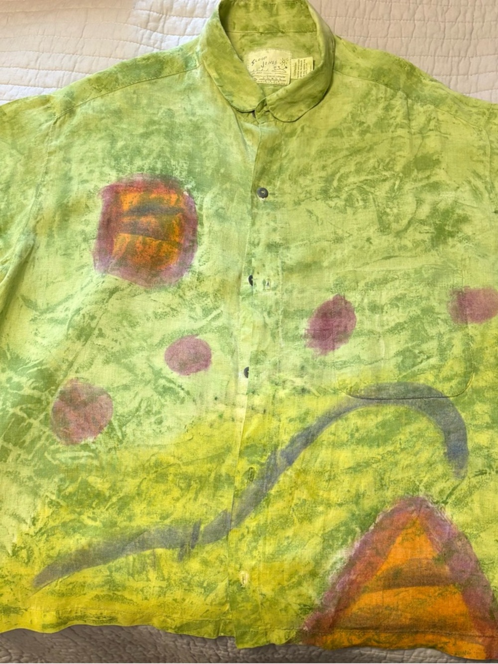 Artisan Lime Green Tie-Dye Button-Down Shirt